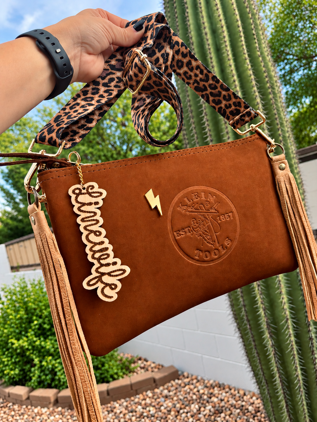 Cheetah Tan Tassel Leather Klein